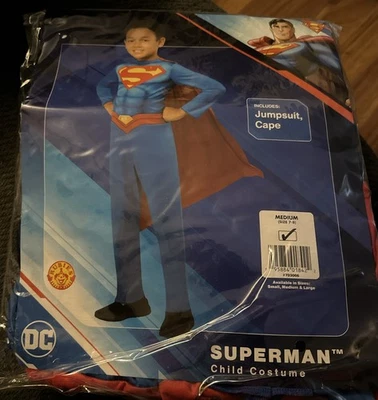 Rubies DC Superman Child Costume - Size Medium (7-8)- Jumpsuit & Cape - New - Image 1 of 2