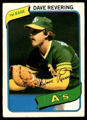 1980 O-Pee-Chee Dave Revering Oakland Athletics #227 - Image 1 of 2