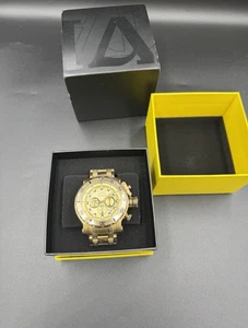 INVICTA 52MN CHONOGRAPH GOLD 49226 nuovo con scatola 100M cristallo fusione fiamma JP - Foto 1 di 18