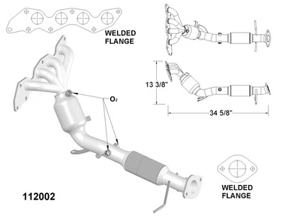 Convertidor catalítico delantero para Mazda 3 Sport GX 2010 2,0 L L L4 GASOLINA DOHC Foto 1 de 2
