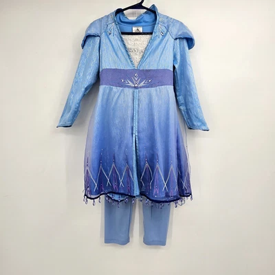 The Disney Store Elsa Travel Dress Size 4 Frozen ll Outfit Costume Pants Beaded - Image 1 of 4