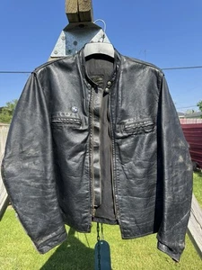1950s Brooks Cafe Racer GOLD Label Motorcycle Jacket - Size 46 - Vintage Black - Picture 1 of 6