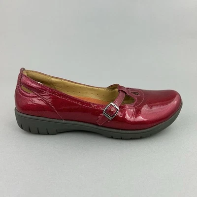 Clarks Unstructured Red Patent Leather Flat Mary Jane Dress Granny Shoes UK5.5 - Image 1 of 4