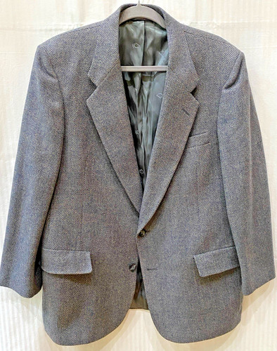 Giacca blazer tuta vintage Christian Dior grigio pura lana vergine a spina di airone 42R