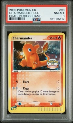 2003 POKEMON EX DRAGON CITY CHAMPIONSHIPS #98 CHARMANDER-HOLO PSA 8 - Image 1 of 2