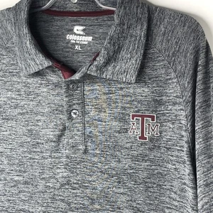 Texas A&M Polo Golf Shirt Herren Gr. XL grau Logo Colosseum Kurzarm Aggies - Bild 1 von 14