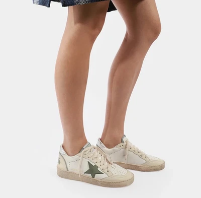 Golden Goose Ball Star Sneaker Cream White Leather/Green sz 38 New in Box - Image 1 of 4