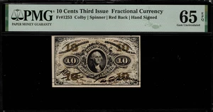 FR-1253 $0.10 Third Issue Fractional Currency - 10 Cents - Graded PMG 65 EPQ - Picture 1 of 2