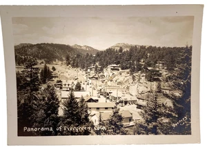 VTG Panorama Of Evergreen Colorado Photograph 3.5" Picture Sanborn - Picture 1 of 2