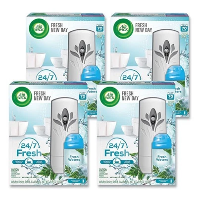 Air Wick Freshmatic Starter Kit, 5.89 oz Fresh Waters Refill/AA Battery, 4/CT - Image 1 of 4