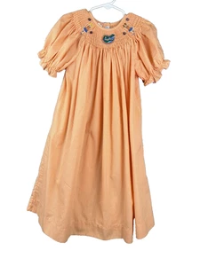 Vive La Fete orange weiß kariertes gesmoktes Kleid Florida Alligator Cheerleader Größe 5 - Bild 1 von 8
