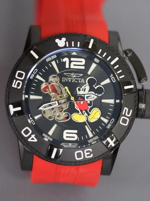 Invicta Men's Disney Red Silicone Band Steel Case Automatic Analog Watch 23790 - Image 1 of 4