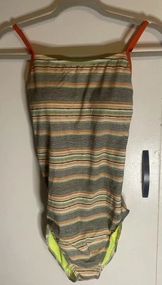Nuevo con etiquetas Traje de baño horizontal a rayas de una pieza para mujer talla XL Foto 1 de 4