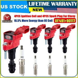 4x High Performance Ignition Coil & Spark Plug For Chevy Cobalt Buick GMC UF491 - Picture 1 of 11