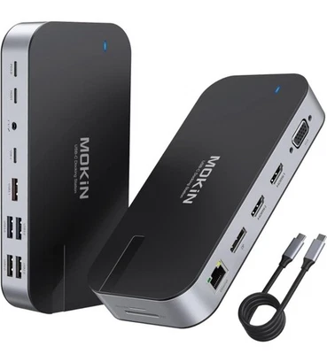 MOKiN USB C Docking Station Dual Monitor Laptop with 16 in 1  - Image 1 of 4