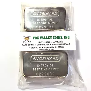 BARRAS ENGELHARD CONSECUTIVAS DE PLATA DE 10 OZ DE COLECCIÓN "C" ACABADO GUIJARRO LISO ¡SELLADAS! - Imagen 1 de 3