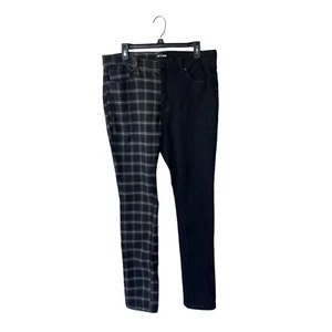 Jeans uomo Hot Topic gotico 36x32 nero e bianco griglia gamba spaccata pungiglione grunge - Foto 1 di 9
