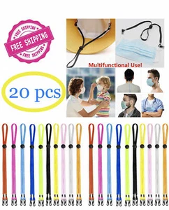 20 Pcs Adjustable Face Mask & Glasses Lanyard, Strap Extender With Clips. - Picture 1 of 16