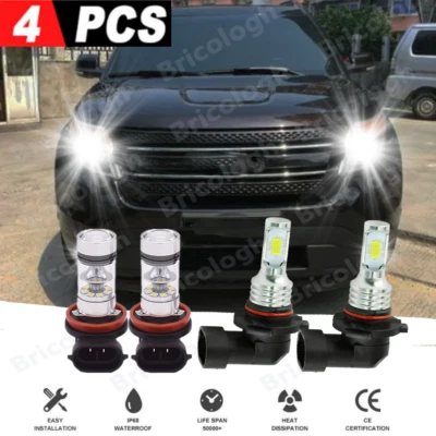Combo de faros LED + bombillas antiniebla para Ford Explorer 2011 2012 2013 2014 2015 Foto 1 de 4