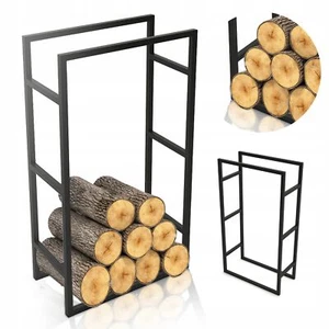 GESCHWEIßT* KAMINHOLZREGAL KAMINHOLZKORB ELEGANTES SCHWARZES METALL Höhe 100 cm - Bild 1 von 10