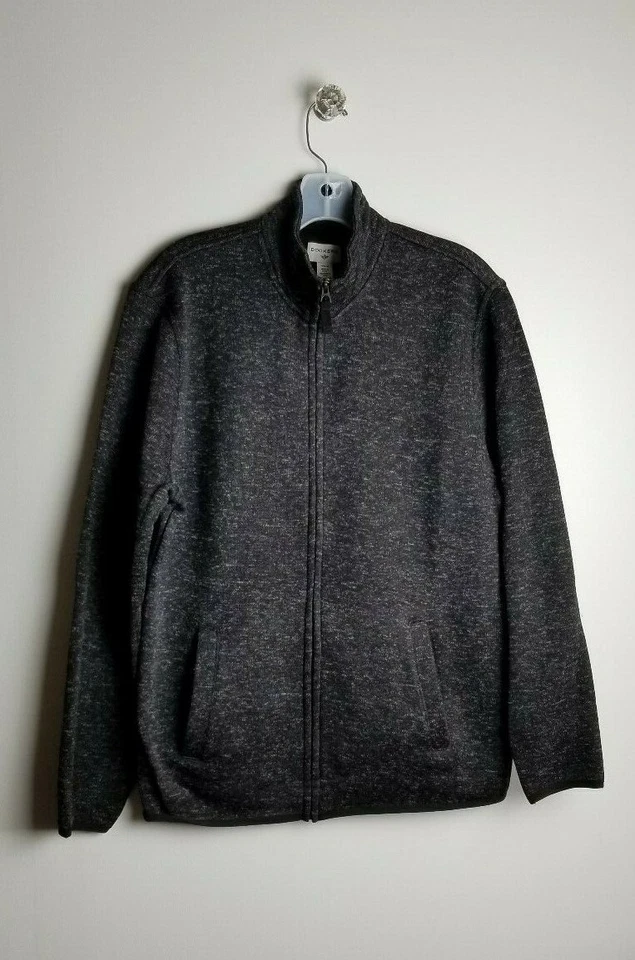 Dockers Men's Dark Black Heather Full Zip Fleece Sweater Jacket - Size M - Image 1 of 4