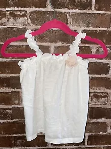 BABYGAP BABY GAP GIRLS 3T 3 YEARS WHITE TANK TOP ROSE FLOWER DRESSY SUMMER TOP T - Picture 1 of 2