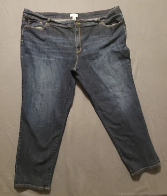 Pantalones de mezclilla Liz Claiborne para mujer talla 26W azul novio tiro alto talla grande elásticos  Foto 1 de 4