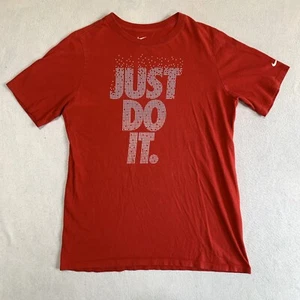 Nike Tee Just Do It T Shirt Youth XL Red Athletic Fit Cotton Blend - Picture 1 of 8