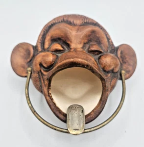 Vintage 1960 Treasure Craft Monkey Head Ceramic Ashtray Incense Burner - Picture 1 of 7