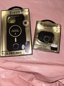 XO Poppy midnight IPhone 12/13 PRO MAX , and AirPod Pro Case - Photo 1 sur 3