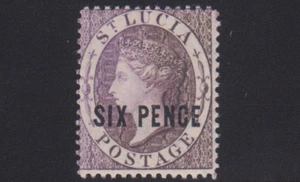 St. Lucia Sc#22, SG#28 Crown and CA Watermark Perf 12.5 Unused, OG Hinged - Picture 1 of 2