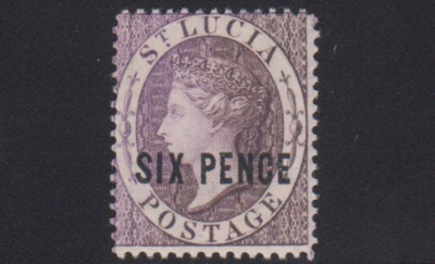 St. Lucia Sc#22, SG#28 Crown and CA Watermark Perf 12.5 Unused, OG Hinged - Image 1 of 2