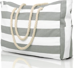 Strandtasche XXL Badetasche Wasserdicht Schwimmbad Strand Urlaub Grau B127 - Bild 1 von 7