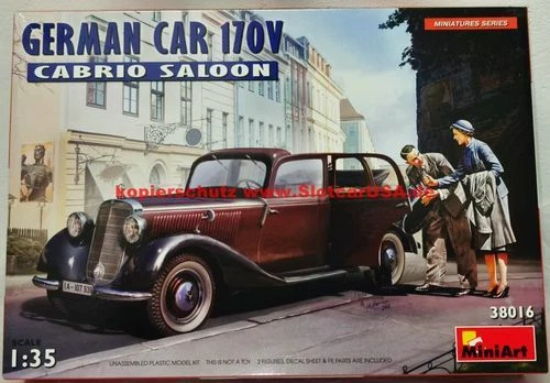 MINI ART 38016 1/35 German Auto 170V Cabrio Saloon - Con 2 Figure - Immagine 1 di 1