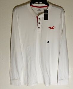 Hollister Long Sleeve White Half Button Up Top Size S