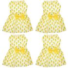  4 Pieces Pineapple Pet Dress Girl Outfits Girls Summer Fruit Costume