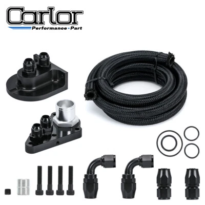 For Ford 4.6L 5.4L 10AN Oil Filter Relocation Kit Mustang GT F150 Adapter Billet - Image 1 of 4