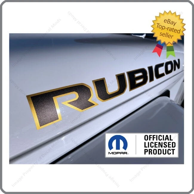 (2x) Jeep Gladiator RUBICON 392 Hood Decals Stickers Graphics Black Gold UV1R3 - Image 1 of 4