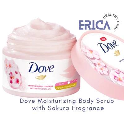1x Dove Smothie Renewal Exfoliator Moisturizing Body Scrub Sakura Fragrance - Image 1 of 4