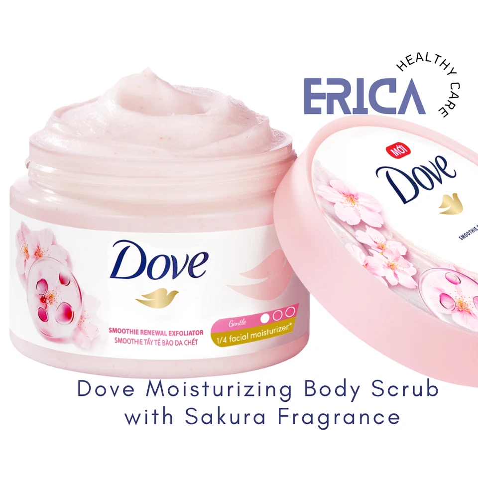 2x Dove Smothie Renewal Exfoliator Moisturizing Body Scrub Sakura Fragrance - Image 1 of 4