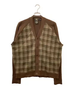 RRL RALPH LAUREN men's 90s knit cardigan size M brown check pattern USED - Picture 1 of 7