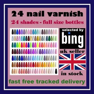 24 nail varnish polish set Assorted shades mixed brands wholesale joblot bundle - Picture 1 of 3