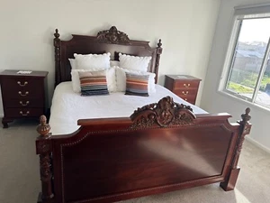 Custom Solid Mahogany Full Bedroom Suite - Picture 1 of 9
