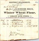 Songer Brothers Kinmundy IL 1880 Billhead Winter Wheat Flour Grain and Feed