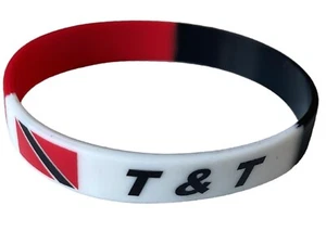 2PCS. TRINIDAD BRACELETS  FLAG SILICONE  BRACELET WRISTBAND MINI BANNER SPORTS - Picture 1 of 3