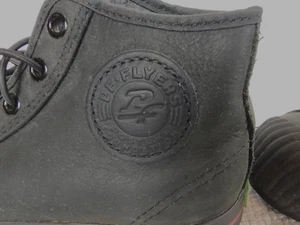 PF Flyers Posture Foundation Leather Hi-Tops Womens 6 Mens 4.5 All Black - Picture 1 of 10