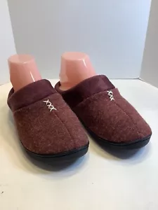 ISOTONER Fabric Faux Fur Lined Backless Mule Slippers Sz. 7.5-8M, New - Picture 1 of 8