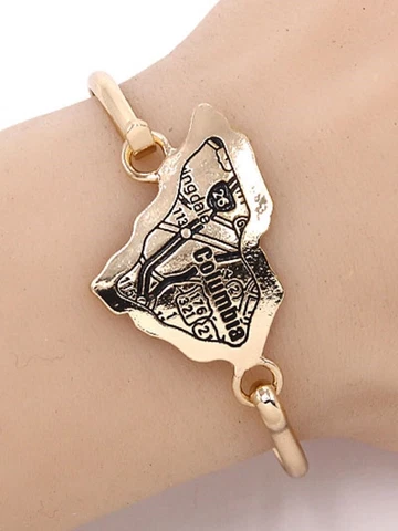 South Carolina Gamecocks "Columbia City Map" Hook Bracelet, Gold Tone, NCAA Cover