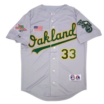 Jose Canseco Oakland Athletics 1990 年世界系列灰色公路男式球衣 (S-3XL) — 第 1/4 张图片