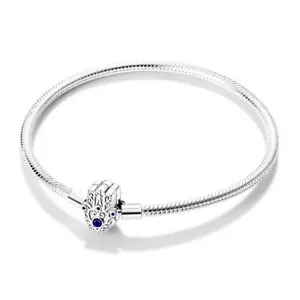 Sterling Silver Hamsa Fatima Hand of God Religious Bracelet - Picture 1 of 1